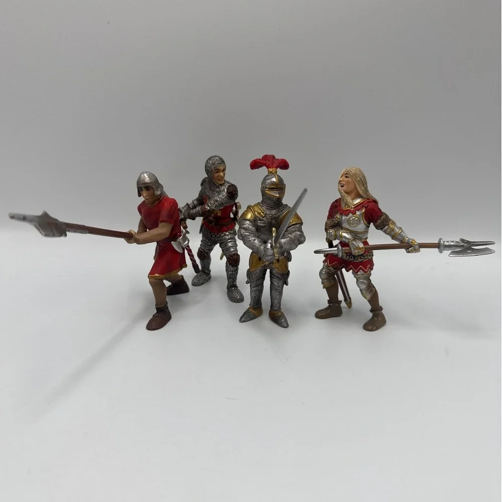 Schleich Medieval Knight Warrior Figures Lot of 4 Germany 2003 2004 Vintage Toy